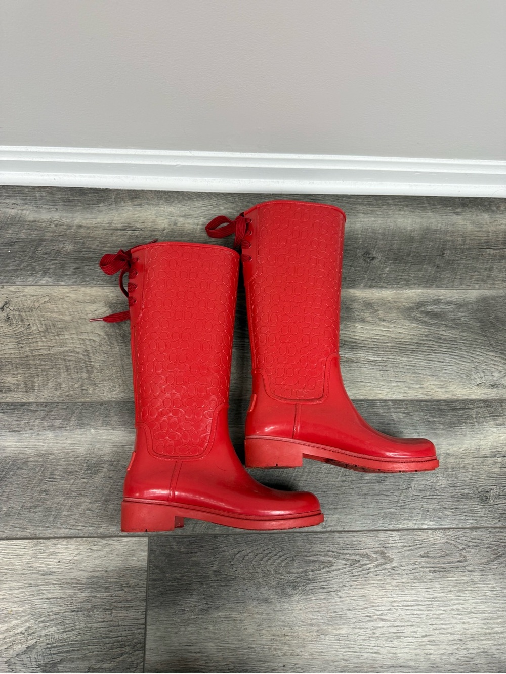 Coach Red Rain Boots - Picture 13 of 15